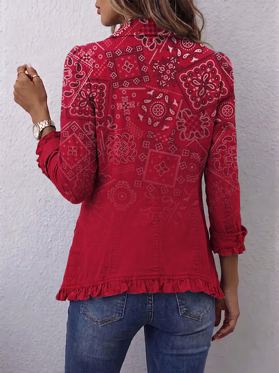 GERTRUDE | Chaqueta de cachemira difuminada con volante
