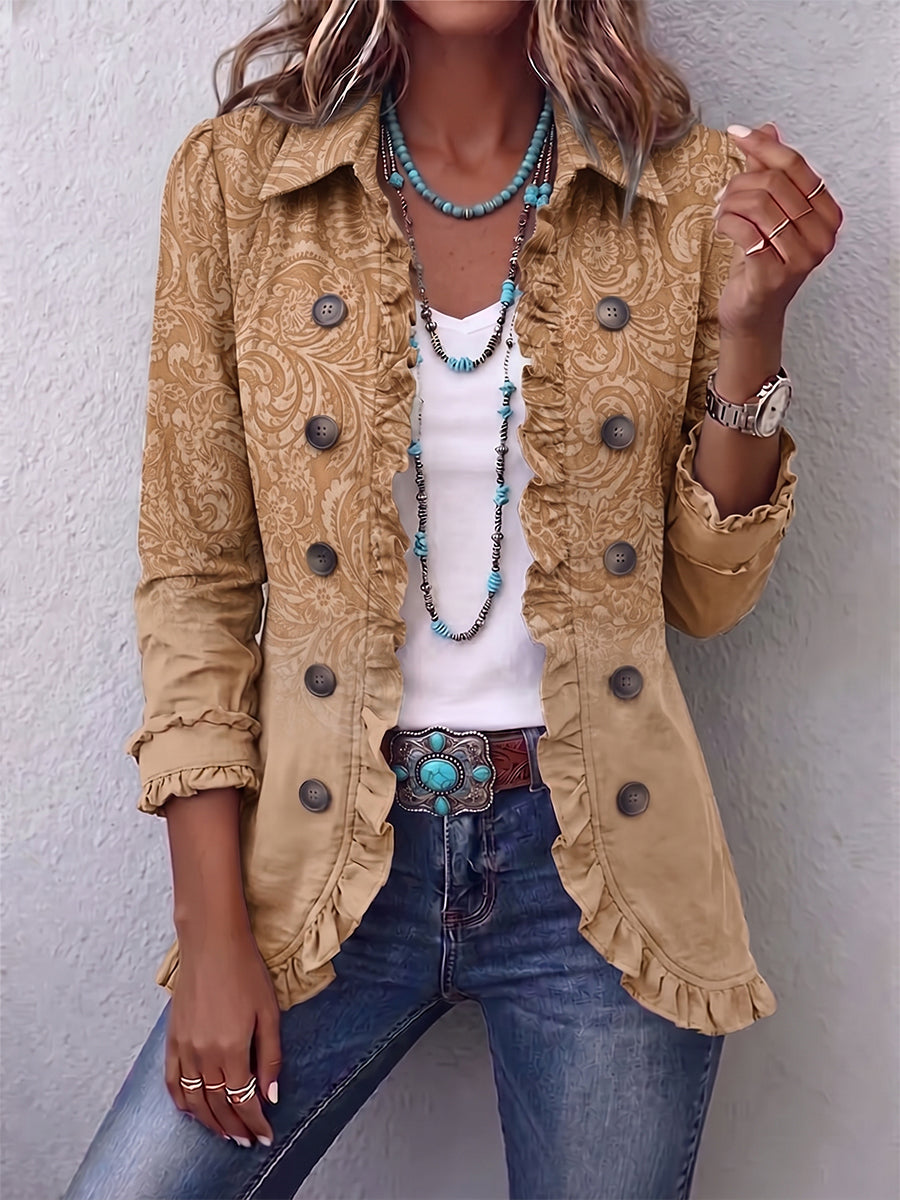 COLOMBE | Chaqueta con estampado en relieve y volante
