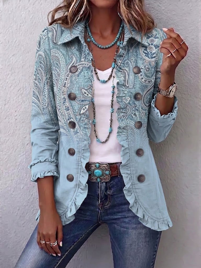 MIREILLE | Chaqueta de cachemira vintage con volante