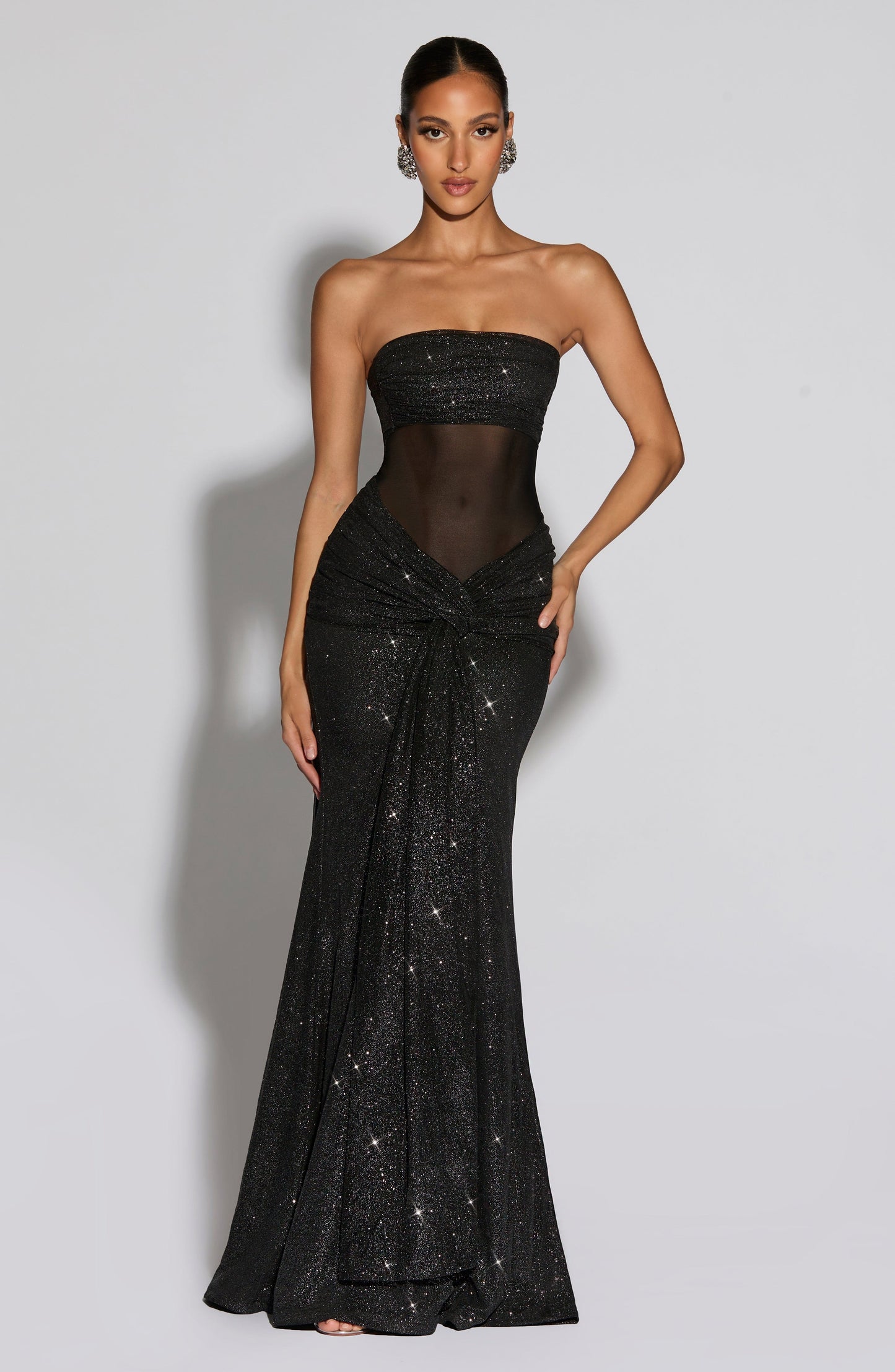 Vestido Largo Lunara - Negro brillante