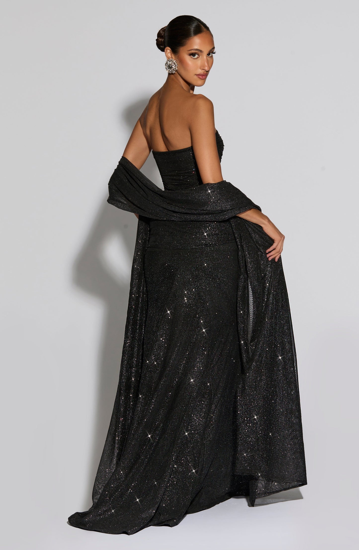 Vestido Largo Lunara - Negro brillante