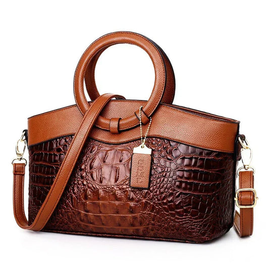 Amalia - Bolsa Bicolor Textura Cocodrilo