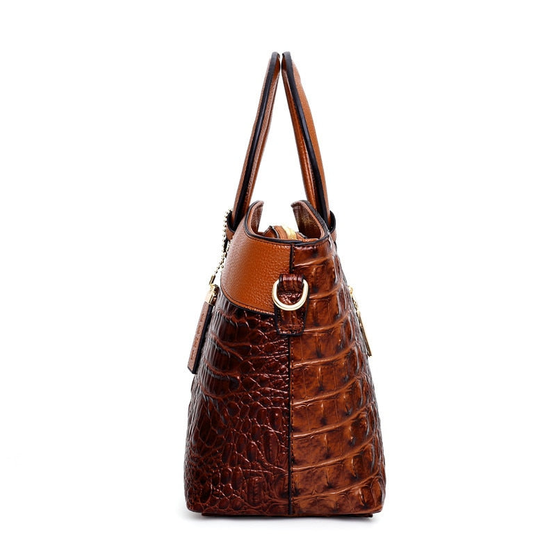 Amalia - Bolsa Bicolor Textura Cocodrilo