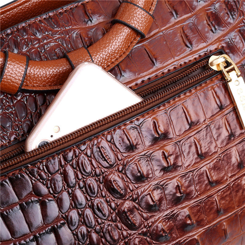 Amalia - Bolsa Bicolor Textura Cocodrilo