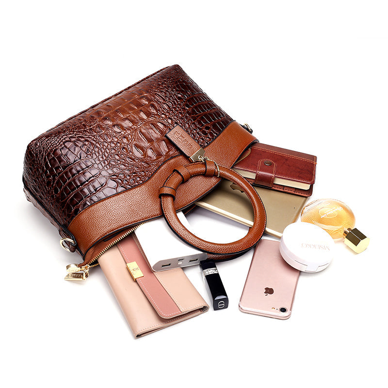 Amalia - Bolsa Bicolor Textura Cocodrilo