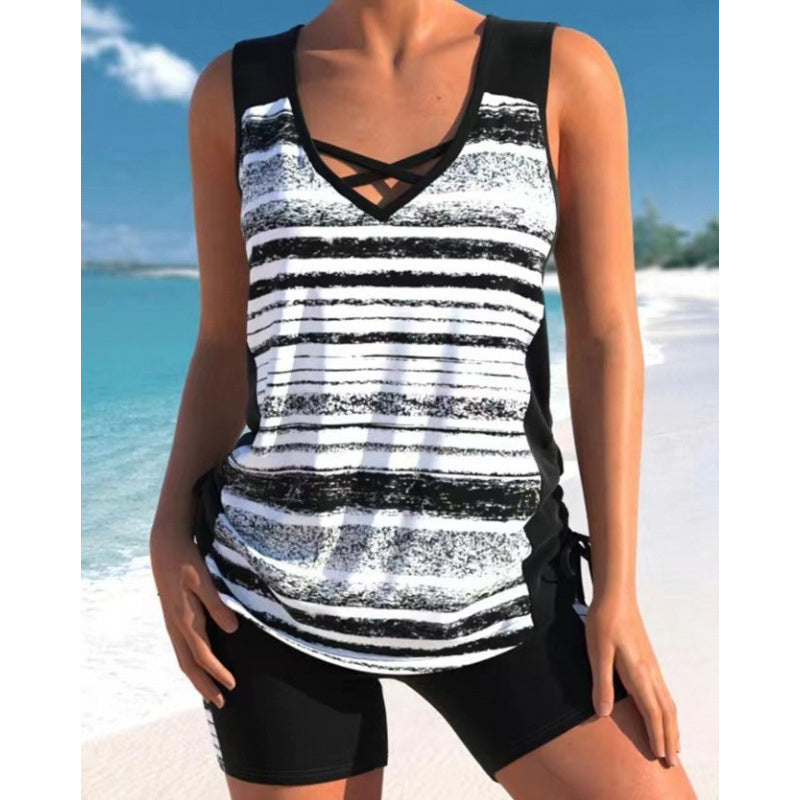 🏖️ Rebajas de verano 60% de descuento 🏝️🩱 Tankini de dos piezas: talle alto con top tipo bandeau, perfecto para la playa 👙