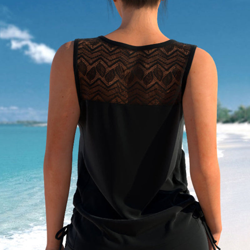 🏖️ Rebajas de verano 60% de descuento 🏝️🩱 Tankini de dos piezas: talle alto con top tipo bandeau, perfecto para la playa 👙