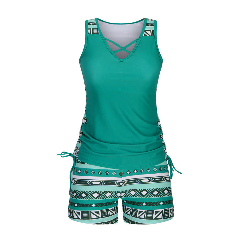 🏖️ Rebajas de verano 60% de descuento 🏝️🩱 Tankini de dos piezas: talle alto con top tipo bandeau, perfecto para la playa 👙