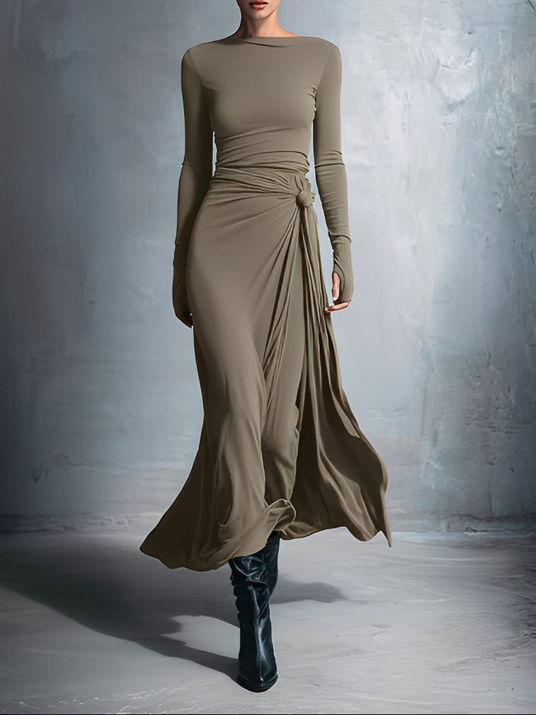 NADÈGE ❘ Robe longue avec nœud latéral