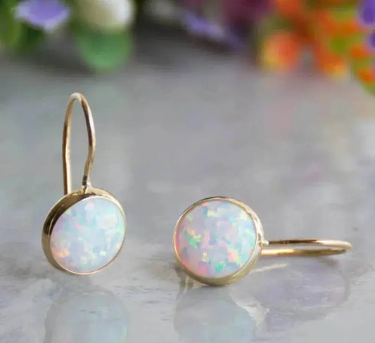 Pendientes de oro con ópalo vintage