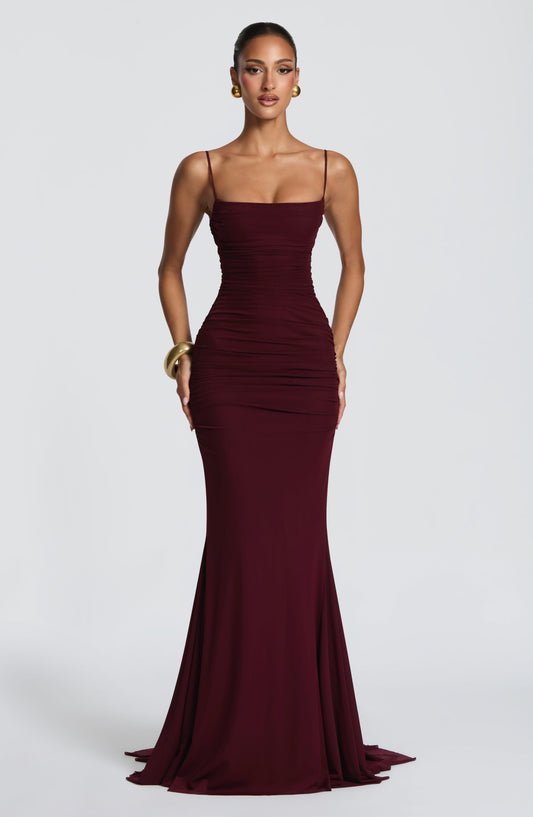 Vestido Zaria - Rojo cereza lacado